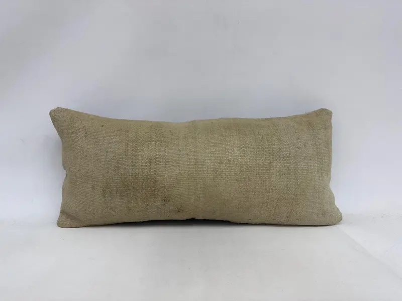 Yoga Cushion Cover, 16x36 Beige Pillow Sham, Cotton Cushion, Bright Pillow Cover, Kilim Pillow, Gift Pillow, Turkish Pillow, Cushion Case - 1