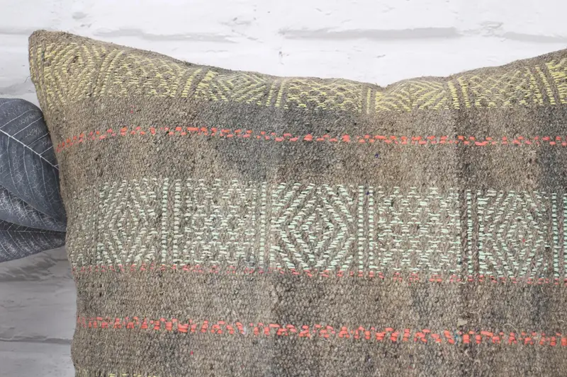 Ev Dekoru Yastığı, Türk Kilim Yastığı, 20x20 Sarı Yastık Sahibi, Yastık Kapağı, Doğal Yastık, Kilim Yastığı, Türk Köşe Yastığı - 2