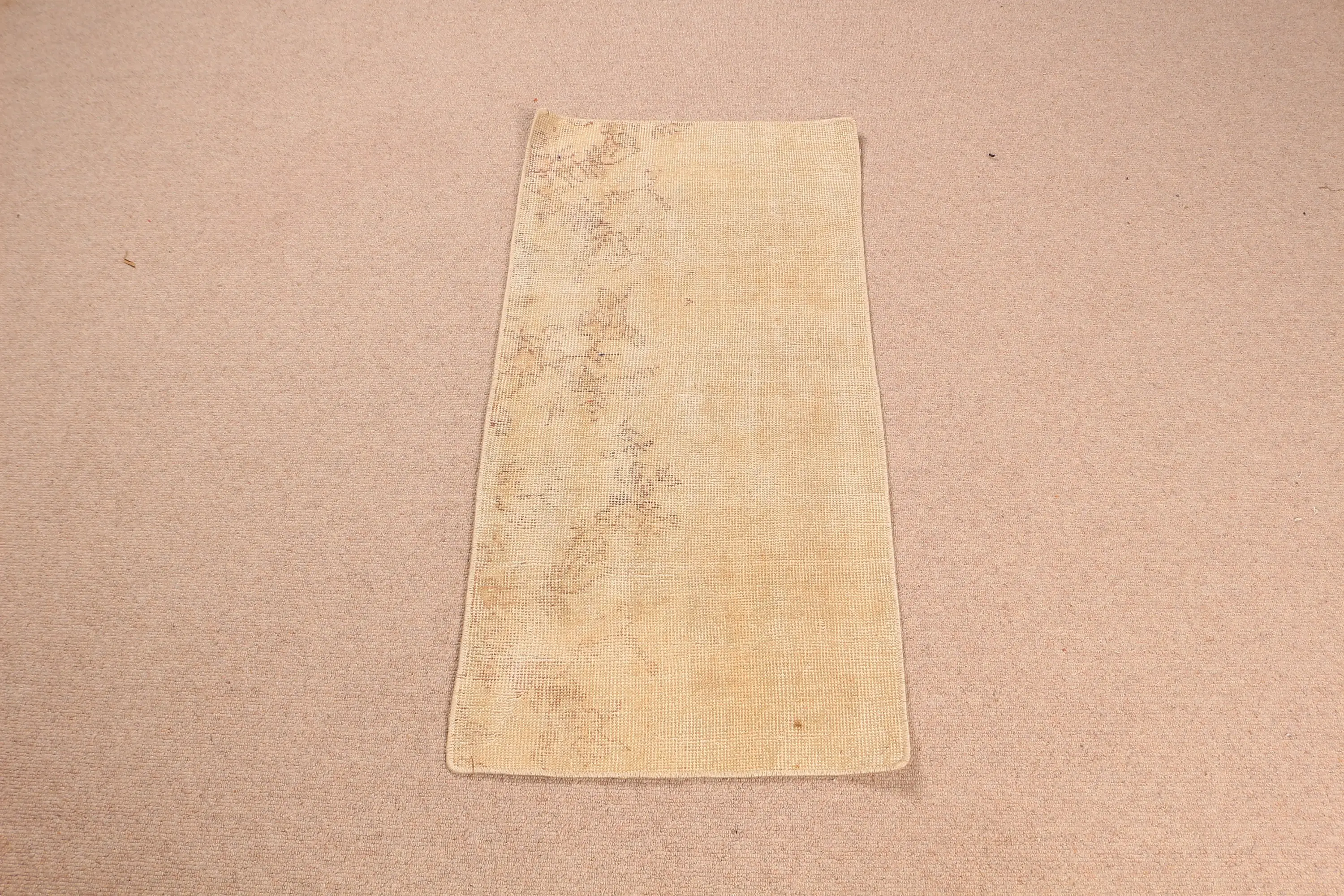1.6x3.3 ft Vintage Turkish Rug, Small Rug, Brown Wool Rug - 1