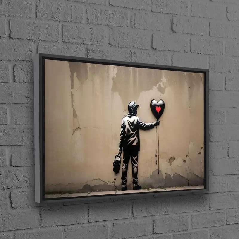 Zarif Graffiti Kanvas: Balonlu Çocuk Kanvas Tablo