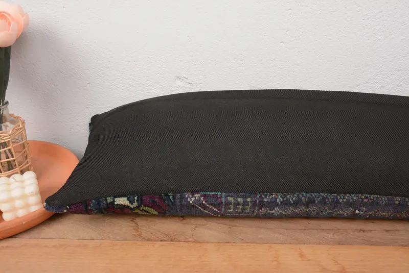 Turkish Pillow, Square Throw Cushion Cover, Pillow Case, Kilim Pillow, Cozy Throw Cushion Case, Home Decor Pillow, 12x36 Purple Cushion - 6