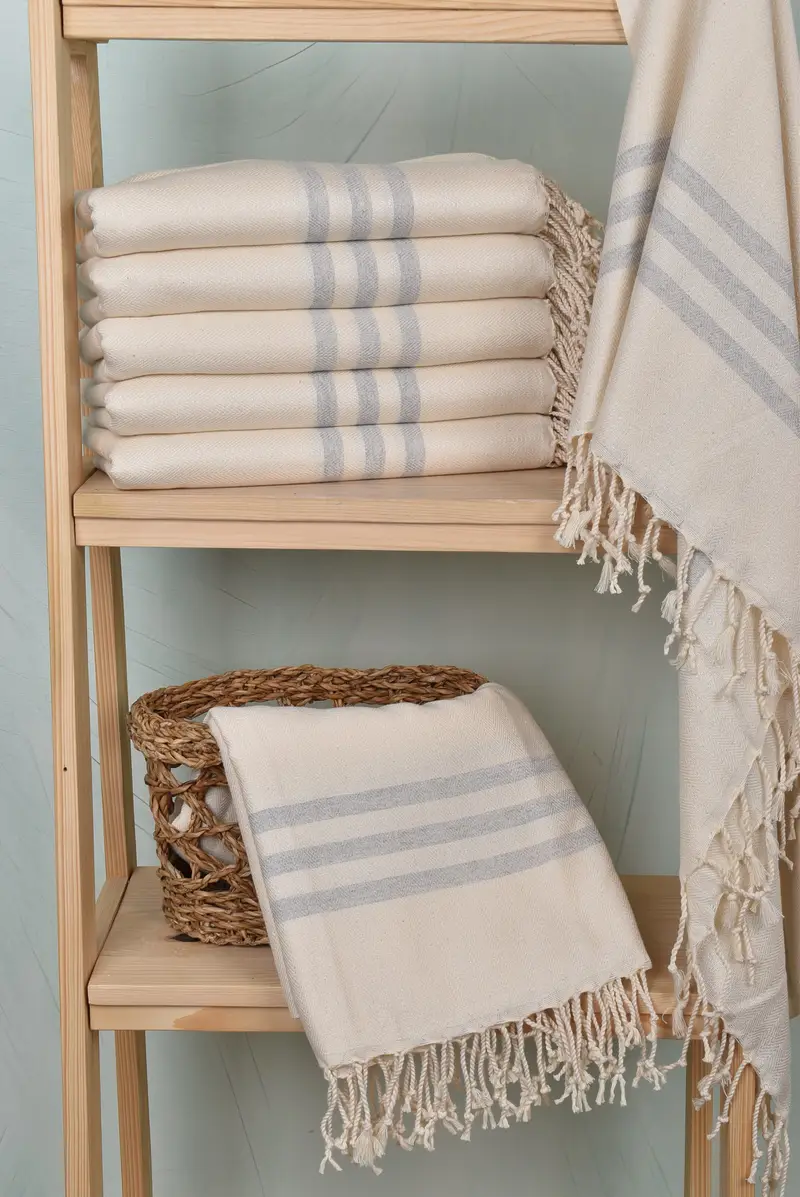 Wedding Gifts Towel, Gift For Her, Bridesmaid Gifts, Wedding Anniversary Gift, 70x40 Cotton Striped Towel, Peshtemal Towel, Valentines Day Gift Idea - 3