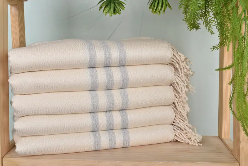 Wedding Gifts Towel, Gift For Her, Bridesmaid Gifts, Wedding Anniversary Gift, 70x40 Cotton Striped Towel, Peshtemal Towel, Valentines Day Gift Idea - 1