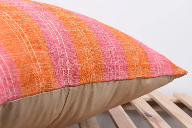 Kilim Pillow, Seat Pillow, Kilim Pillow Cover, Shabby Chic Pillow Cover, Boho Pillow Sham Cover, 24x24 Orange Pillow Case, Cushion Cover - 7