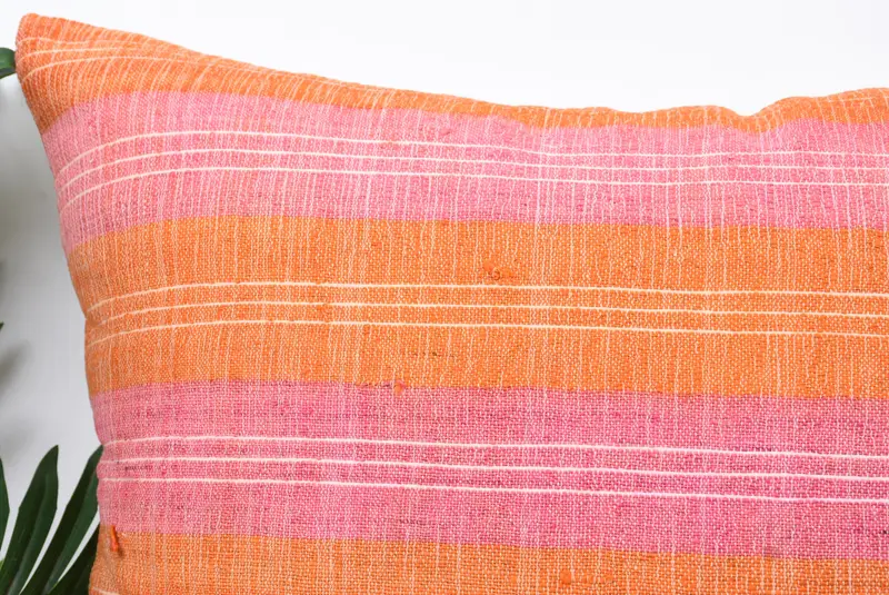 Kilim Pillow, Seat Pillow, Kilim Pillow Cover, Shabby Chic Pillow Cover, Boho Pillow Sham Cover, 24x24 Orange Pillow Case, Cushion Cover - 2