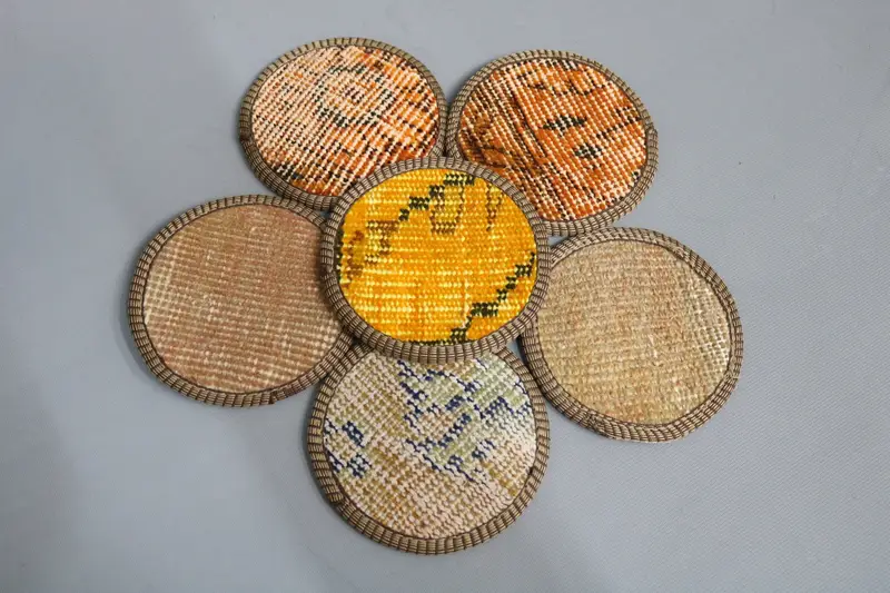 ボヘミアンラウンドコースター ブラウン＆ブラウンコースター