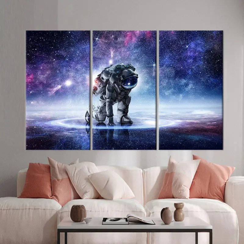 Stellar Canvas: Astronaut Lover's Space Landscape Art Print