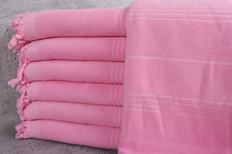 Miami Bachelorette Party Favors, Personalize Gift, 70x36 Cotton Striped Terry Towel, Best Beach Towel, Summer Towel, Fouta towel, Embroidered Towel - 1