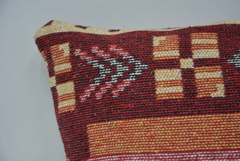 Home Decor Pillow, Pillow Sham, 16x16 Red Pillow Case, Vintage Kilim Pillow, Handmade Kilim Cushion, Meditation Pillow Cover - 2