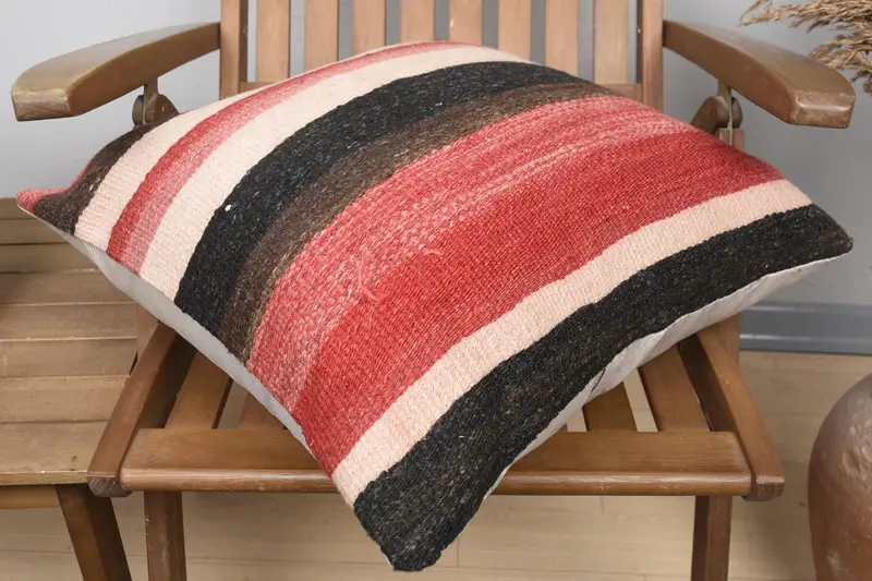 Aesthetic Pillow, Boho Pillow Sham Cover, Pillow Sham, Car Pillow, 20x20 Red Pillow Cover, Turkish Pillow, Pillow for Couch - 4