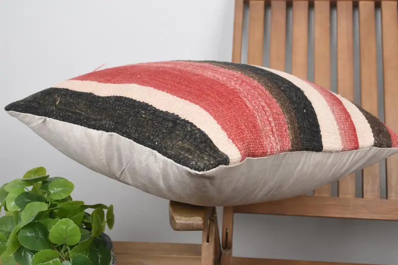 Aesthetic Pillow, Boho Pillow Sham Cover, Pillow Sham, Car Pillow, 20x20 Red Pillow Cover, Turkish Pillow, Pillow for Couch - 6