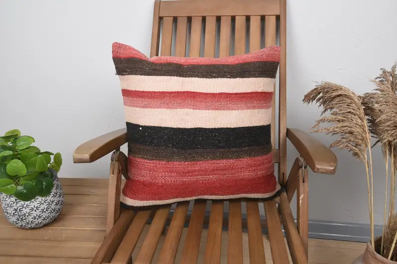 Aesthetic Pillow, Boho Pillow Sham Cover, Pillow Sham, Car Pillow, 20x20 Red Pillow Cover, Turkish Pillow, Pillow for Couch - 1