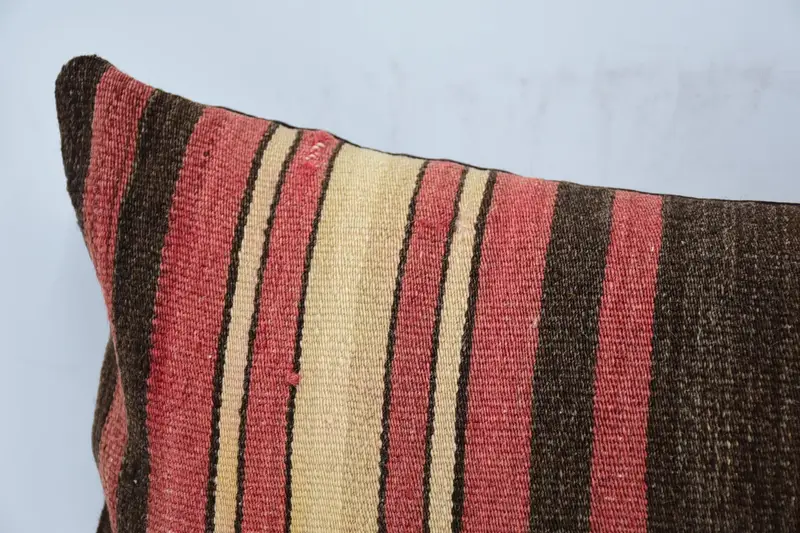 Ethnical Kilim Rug Pillow, Vintage Pillow, Patio Cushion Case, Pillow for Sofa, 12x48 Brown Cushion Cover, Personalized Gift Pillow Pillow, Pillow - 2
