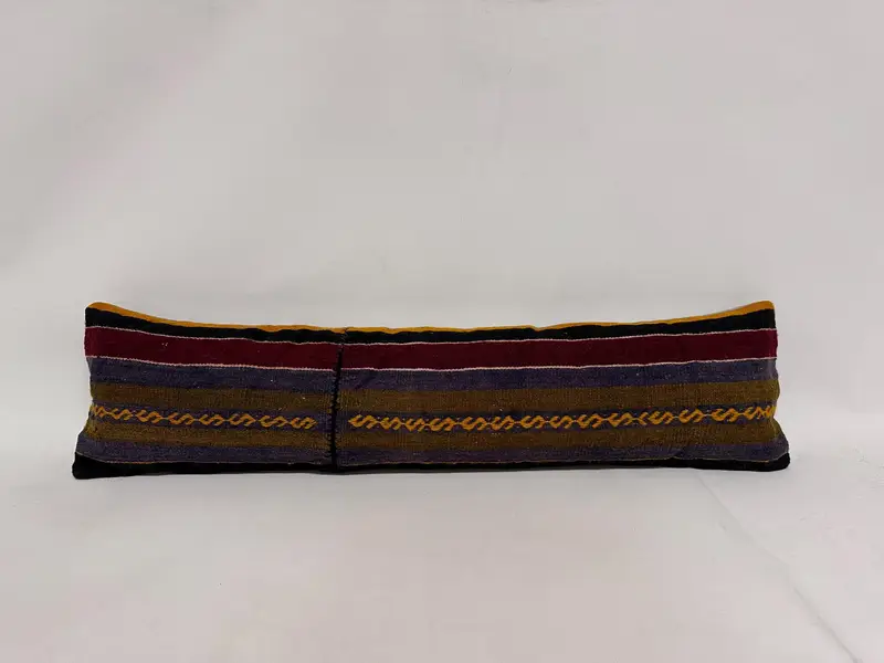 Authentic Pillow, Luxury Pillow Sham, Pillow Case, 12x48 Purple Cushion Case, Antique Pillows, Kilim Pillow, Kilim Cushion Sham - 1