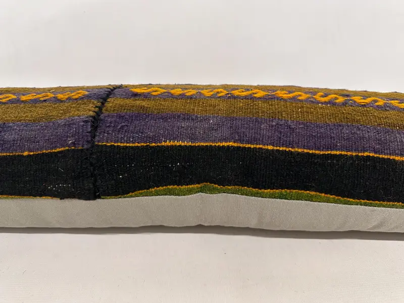 Authentic Pillow, Luxury Pillow Sham, Pillow Case, 12x48 Purple Cushion Case, Antique Pillows, Kilim Pillow, Kilim Cushion Sham - 5