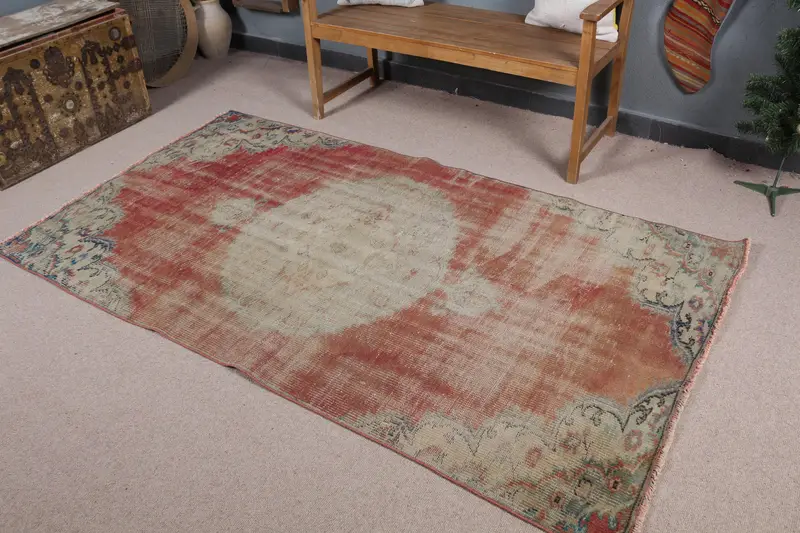 エレガントなレッド オリエンタル ラグ、127x221 cm シックな室内装飾