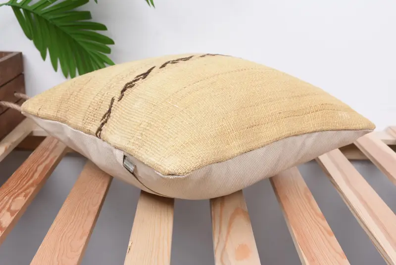 Aesthetic Pillow Case, Pillow Cover, Handmade Kilim Cushion, Natural Pillow, Gift Pillow, Vintage Pillow, 14x14 Beige Pillow Cover - 6