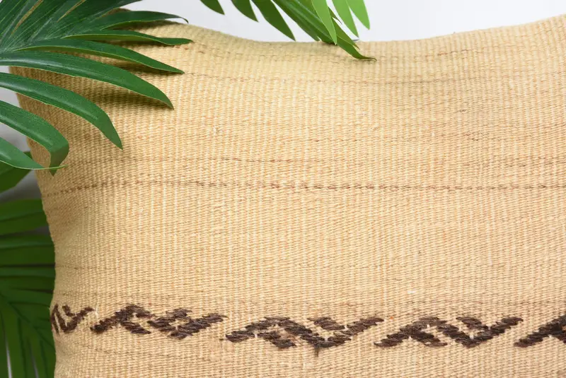 Aesthetic Pillow Case, Pillow Cover, Handmade Kilim Cushion, Natural Pillow, Gift Pillow, Vintage Pillow, 14x14 Beige Pillow Cover - 2