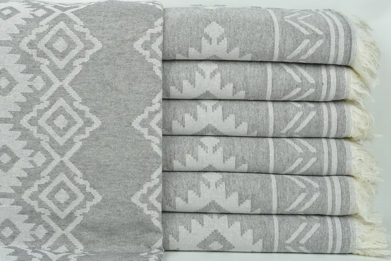 Custom Wedding Towel, Soft towel, Beach Wedding Favor, 74x40 Cotton Geometric Towel, Bath towel, Yoga Towel, Boyfriend Christmas Gift, Luxury towel - 2