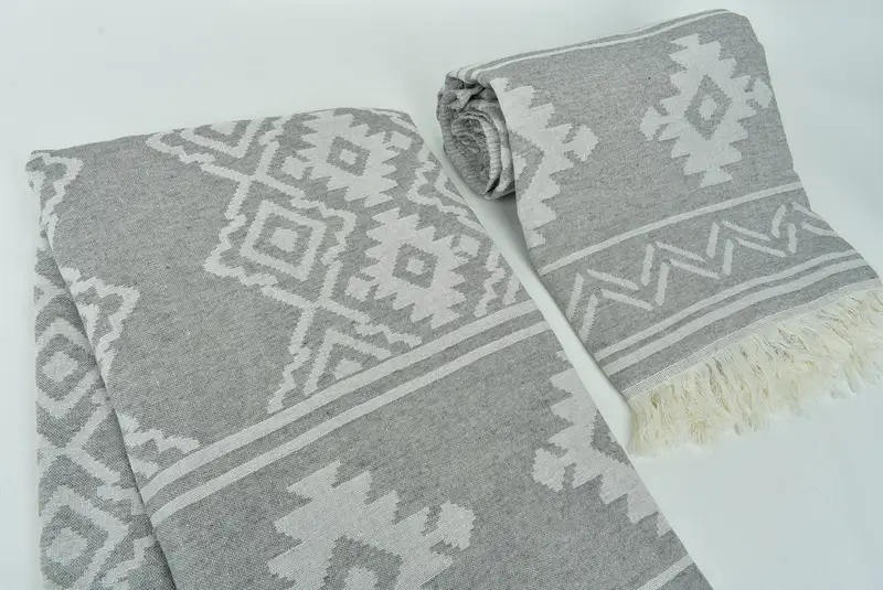 Custom Wedding Towel, Soft towel, Beach Wedding Favor, 74x40 Cotton Geometric Towel, Bath towel, Yoga Towel, Boyfriend Christmas Gift, Luxury towel - 7
