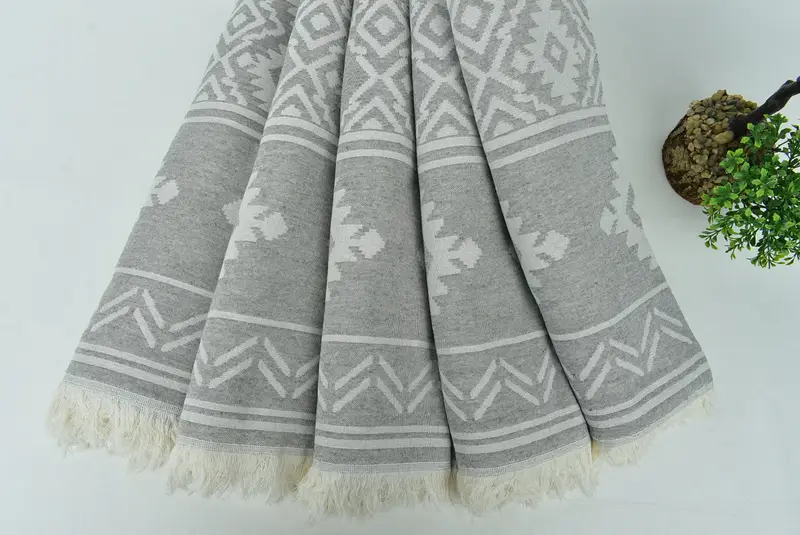 Custom Wedding Towel, Soft towel, Beach Wedding Favor, 74x40 Cotton Geometric Towel, Bath towel, Yoga Towel, Boyfriend Christmas Gift, Luxury towel - 4