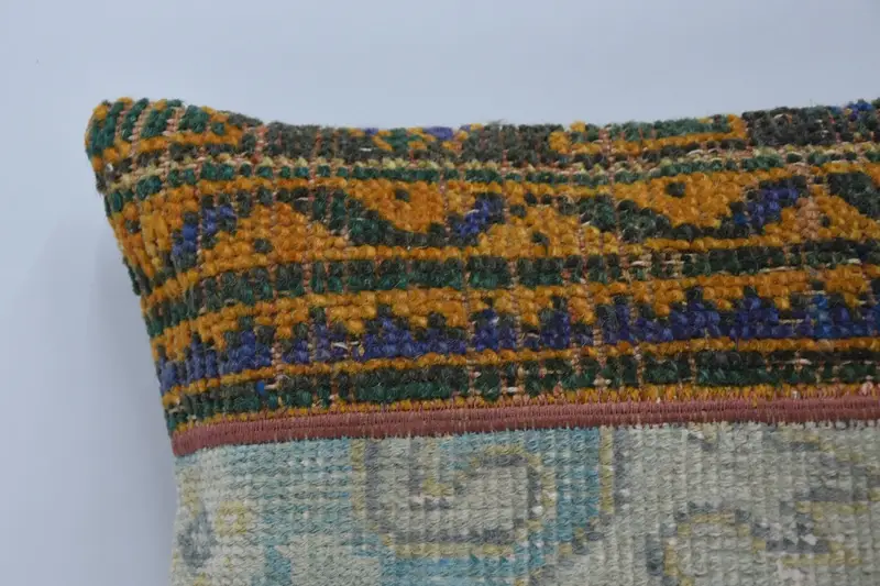 Boho Pillow, Pillow Case, Seat Cushion Cover, Throw Kilim Pillow, Vintage Pillow, Muted Cushion, Shabby Chic Pillow Case, 16x16 White Cushion - 2