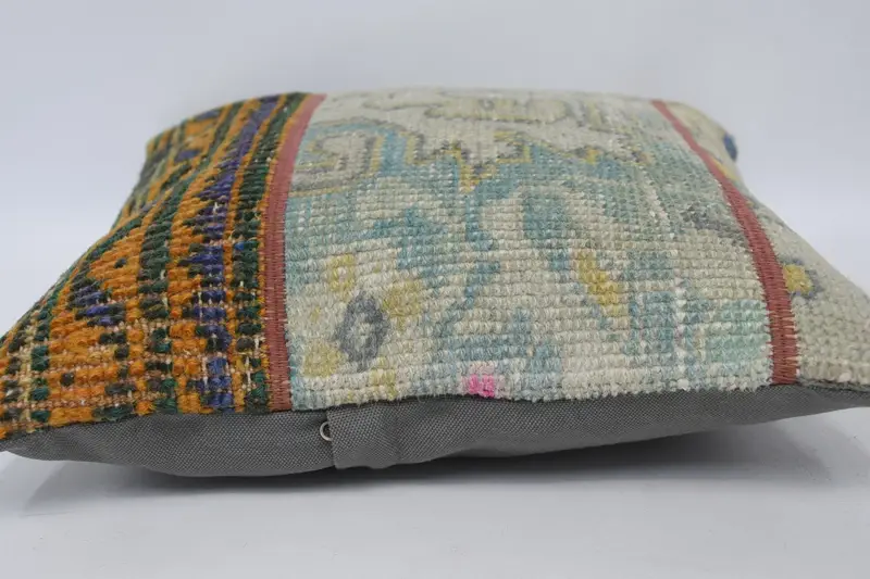 Boho Pillow, Pillow Case, Seat Cushion Cover, Throw Kilim Pillow, Vintage Pillow, Muted Cushion, Shabby Chic Pillow Case, 16x16 White Cushion - 5
