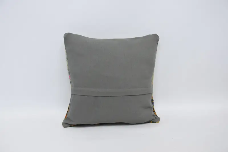Boho Pillow, Pillow Case, Seat Cushion Cover, Throw Kilim Pillow, Vintage Pillow, Muted Cushion, Shabby Chic Pillow Case, 16x16 White Cushion - 6
