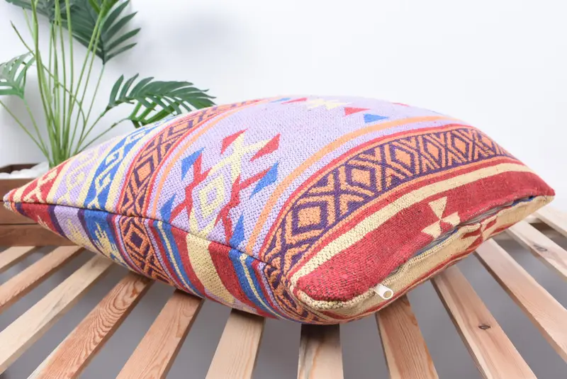 24x24 Blue Pillow Sham, Antique Pillows, Kilim Pillow, Lounge Throw Cushion Cover, Oriental Cushion Case, Pillow Case, Pillow for Couch - 6