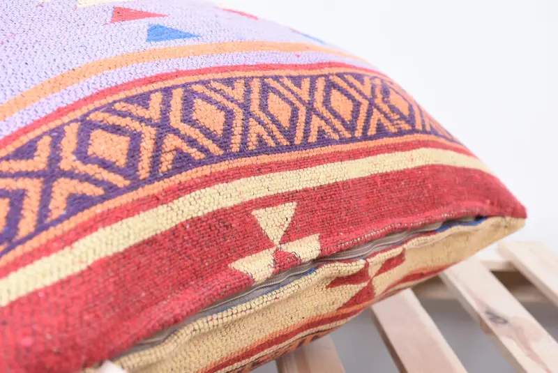 24x24 Blue Pillow Sham, Antique Pillows, Kilim Pillow, Lounge Throw Cushion Cover, Oriental Cushion Case, Pillow Case, Pillow for Couch - 7