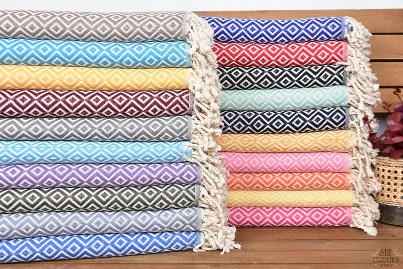 Personalized Wedding Gift, Maid Of Honor Gift, Peshtemal Towel, 70x40 Cotton Diamond Towel, Eco-Friendly Turkish Towel, Quick-dry towel - 1