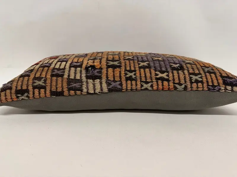 Vintage Kilim Throw Pillow, 12x24 Beige Cushion, Ikat Pillow, Interior Designer Pillow, Cushion Cover, Kilim Cushion Sham - 5