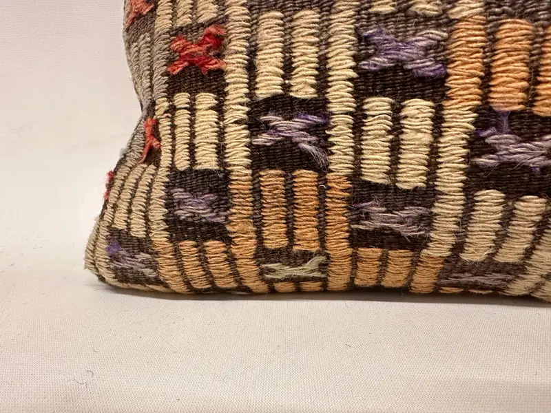 Vintage Kilim Throw Pillow, 12x24 Beige Cushion, Ikat Pillow, Interior Designer Pillow, Cushion Cover, Kilim Cushion Sham - 2
