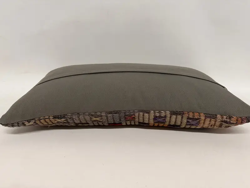 Vintage Kilim Throw Pillow, 12x24 Beige Cushion, Ikat Pillow, Interior Designer Pillow, Cushion Cover, Kilim Cushion Sham - 7
