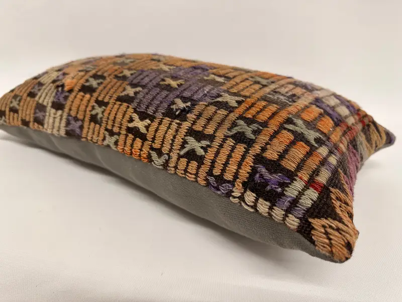 Vintage Kilim Throw Pillow, 12x24 Beige Cushion, Ikat Pillow, Interior Designer Pillow, Cushion Cover, Kilim Cushion Sham - 6