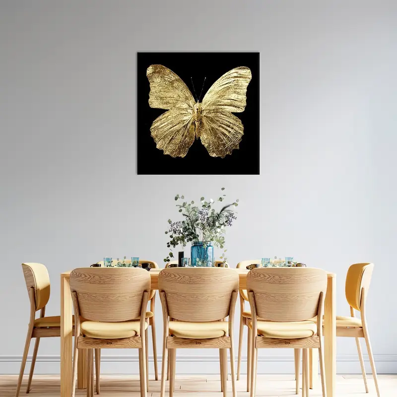 Gold Canvas Art, Luxury Wall Decor, Modern Canvas Art, Butterfly Art Decor, Butterfly Canvas Art, Animal Lover Gift, Gift For Girl Art - 2