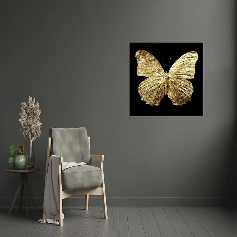 Gold Canvas Art, Luxury Wall Decor, Modern Canvas Art, Butterfly Art Decor, Butterfly Canvas Art, Animal Lover Gift, Gift For Girl Art - 3