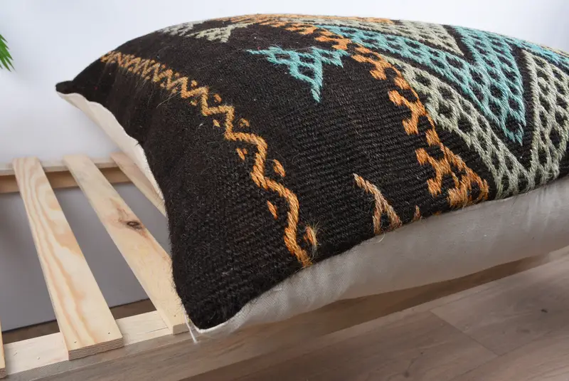 Hippie Throw Cushion, Morroccon Kilim Cushion Cushion Case, Kilim Pillow, Pillow for Couch, 32x32 Yellow Pillow, Kilim Pillow Cover, Pillow Cover - 6