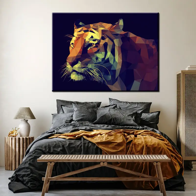Tiger Painting, Animal Original Art, Tiger Oil Painting, Wildlife Artwork, Animal Canvas Art, Tiger Portrait, Large Cat Wall Art, Modern Art - 5