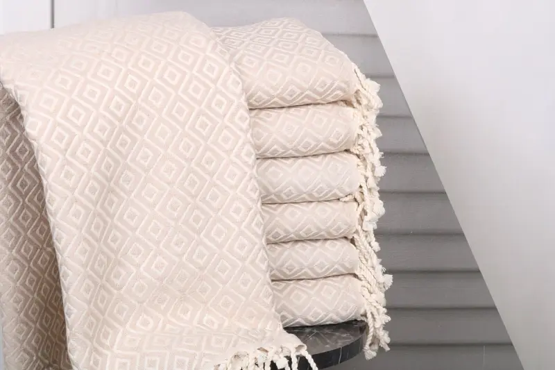 Bachelor Gifts, Housewarming Gift, 70x40 Cotton Diamond Towel, Turkish Beach Towel Bulk, Quick-Dry Beach Towel, Cotton towel, Bridal Party Gifts - 1