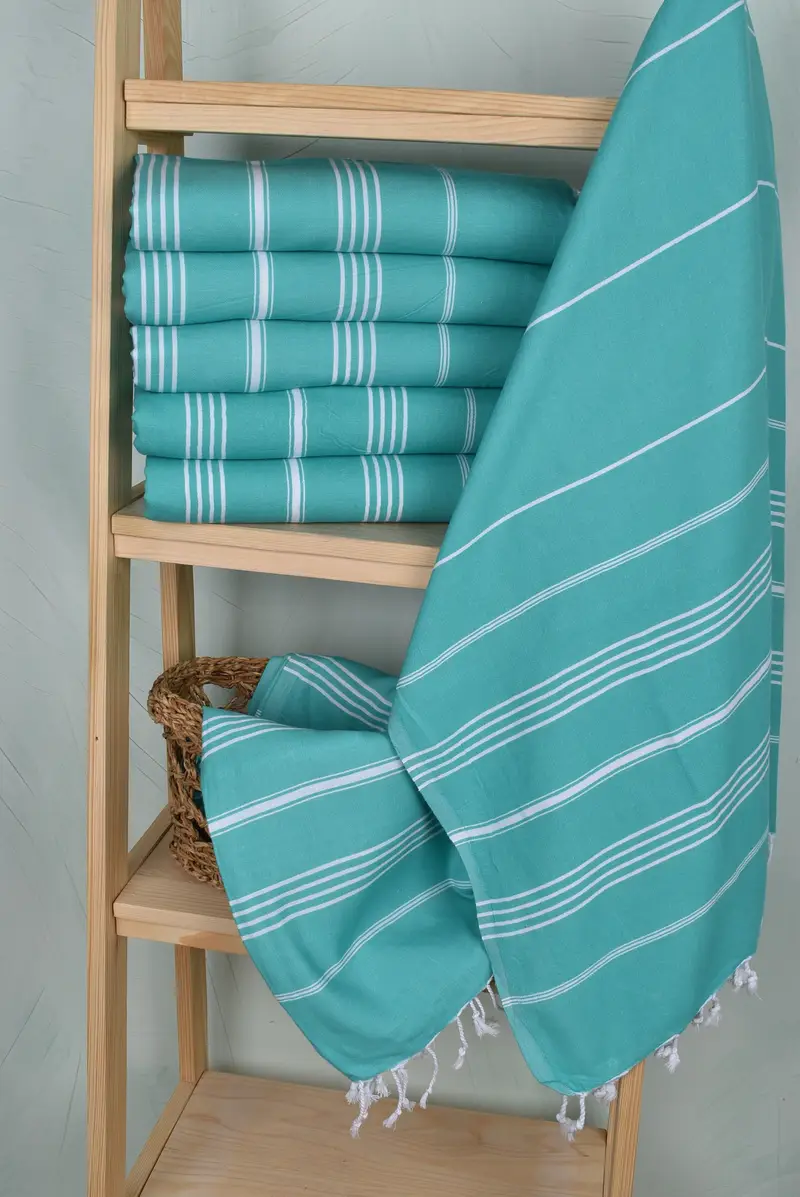Sand-free peshtemal towel for the beach, Bulk Order Towel, Hammam towel, Xmas Gifts, Wedding Favors, 70x40 Cotton Striped Towel, Best Friend Gift - 3