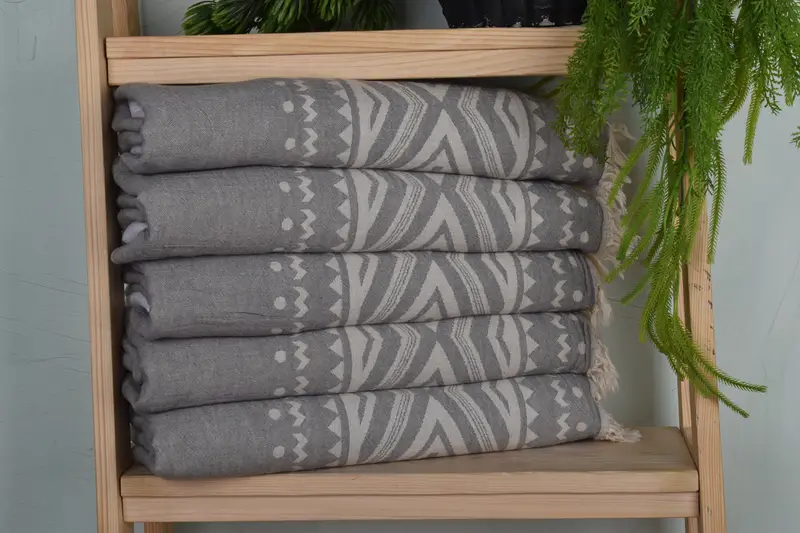 Dark Gray Cotton Dish Towel Hand Towel, 40x24 Inches, Organic Cotton/Linen