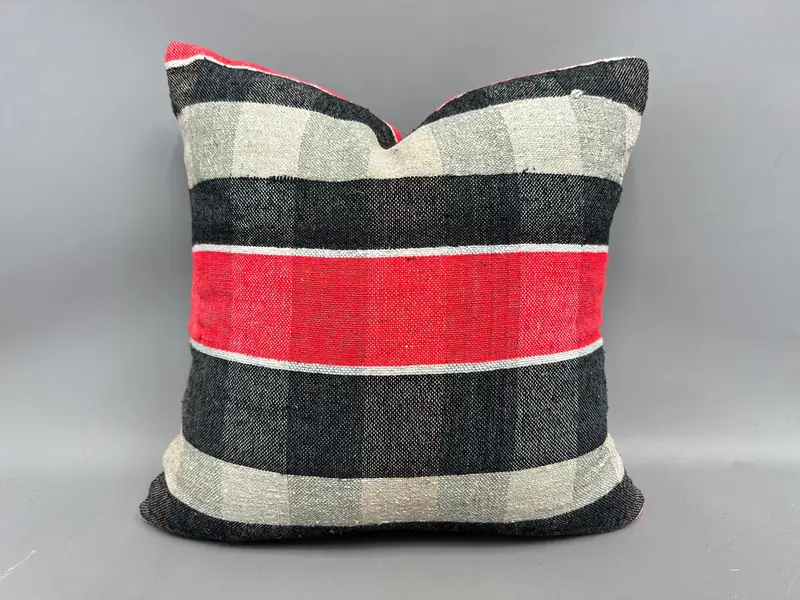 Home Decor Pillow, Kilim Rug Cushion, Interior Designer Pillow, Pillow, 20x20 Brown Pillow, Garden Pillow, Throw Kilim Pillow - 1