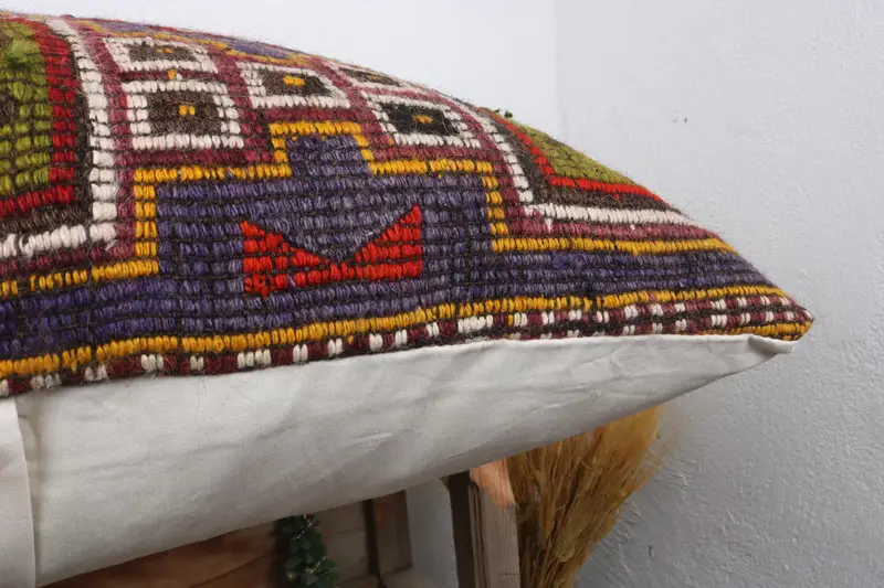Luxury Cushion Case, Turkish Pillow, 28x28 Red Cushion Cover, Boho Pillow, Vintage Kilim Throw Pillow, Decorative Throw Pillow Case, Cushion Cover - 6