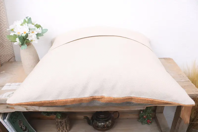 Boho -Kissen, 18x18 Orangenkissen Schein, handgefertigter Teppich -Sitzkissen, Vintage -Kissen, Kissenschein, ethnisches Kilimteppichkissen Kissen - 7
