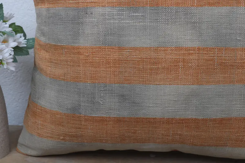 Boho -Kissen, 18x18 Orangenkissen Schein, handgefertigter Teppich -Sitzkissen, Vintage -Kissen, Kissenschein, ethnisches Kilimteppichkissen Kissen - 3