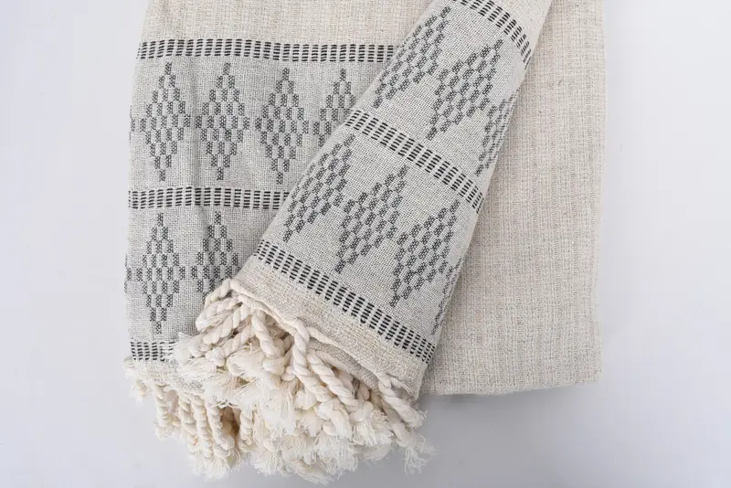 100x88 Linen Kilim Design Towel, Spooky Bachelorette Party, Monogram Blanket, Decorative Blanket, Bachelorette Party Favor, Woven Blanket - 8
