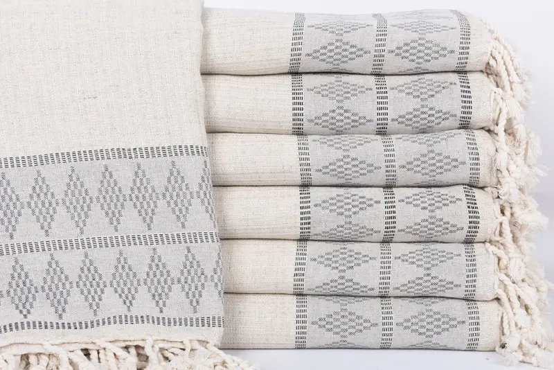 100x88 Linen Kilim Design Towel, Spooky Bachelorette Party, Monogram Blanket, Decorative Blanket, Bachelorette Party Favor, Woven Blanket - 1