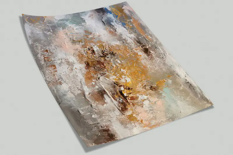 Brown And Gray Painting, Brown Wallpaper, Contemporary Wall Paper, Modern Wall Painting, Soft Tones Wall Mural, Oil Painting Print, - 7