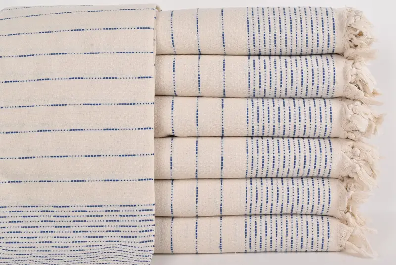 98x92 Cotton Striped Design Towel, First Wedding Anniversary Gift, Housewarming Gift, Bachelorette Gifts, Custom Blanket, Custom Beach Blanket - 2